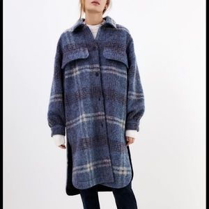 Zara Wool Blend Check Overshirt